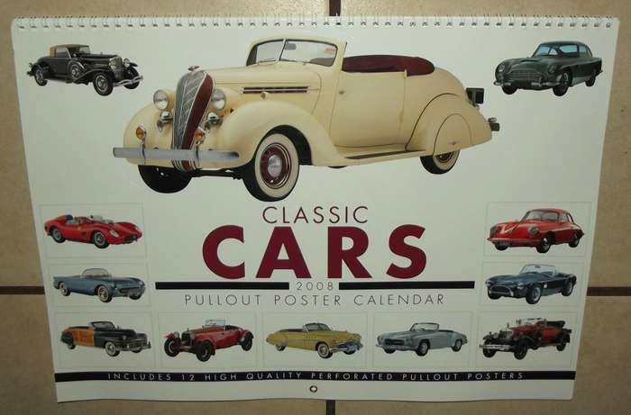 2008 Classic Cars 12 Pullout Posters Calendar
