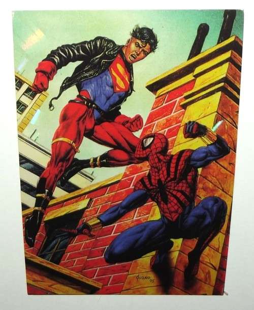 1995 Marvel Comics Versus DC Rare Spider-Man Superboy Holo F/X Subset Trading Card