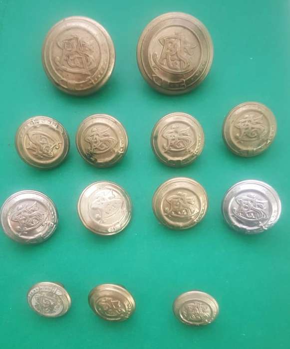 13 Vintage SA Railways Buttons