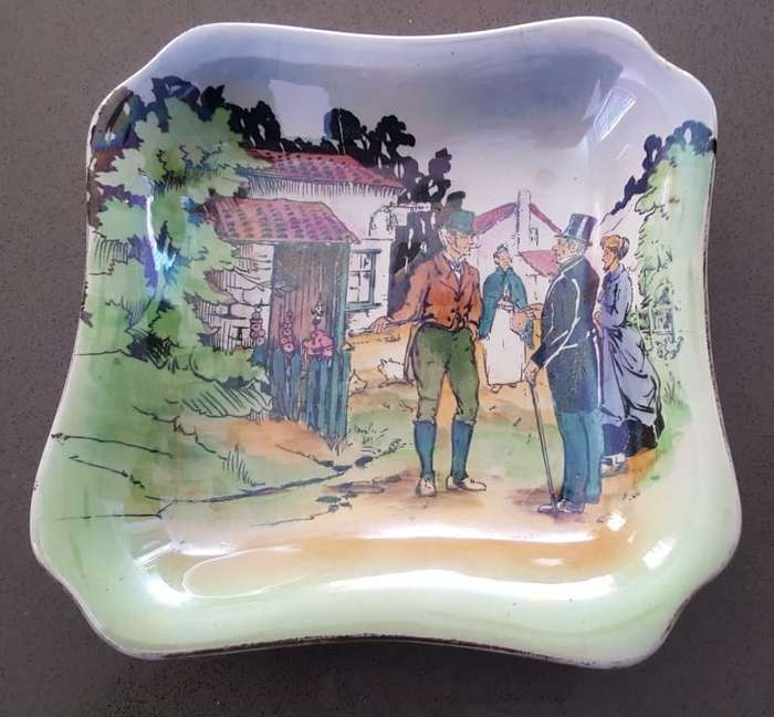 VINTAGE GRIMWADES ENGLAND IRISH  CHARACTERS SANDWHICH DISH
