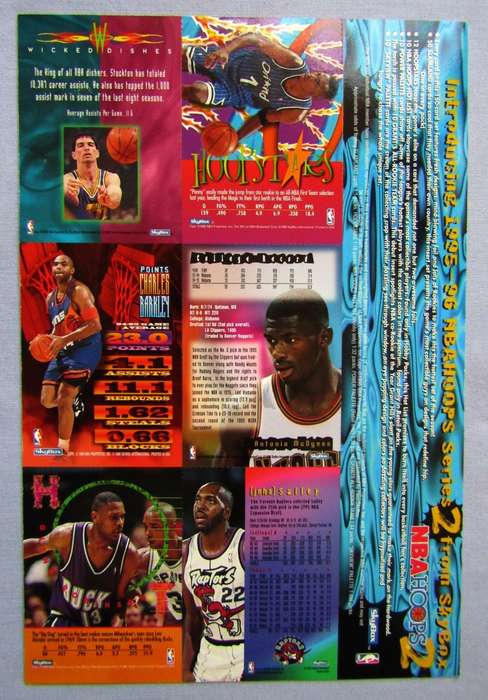 1995-96 NBA Hoops Basketball Trading Cards Uncut Promo Sheet - Scarce