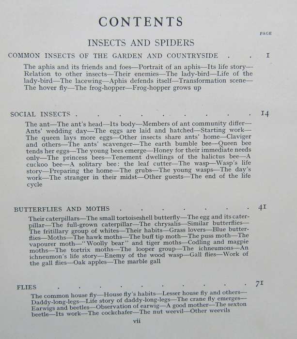 Vintage Pitman`s Nature Series for Juniors - Insects and Spiders Book