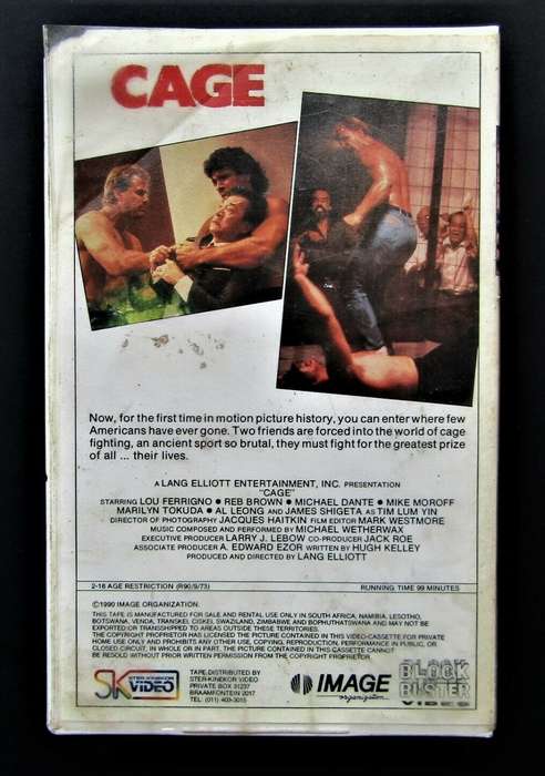 Cage - Fighting Movie - VHS Tape (1991)