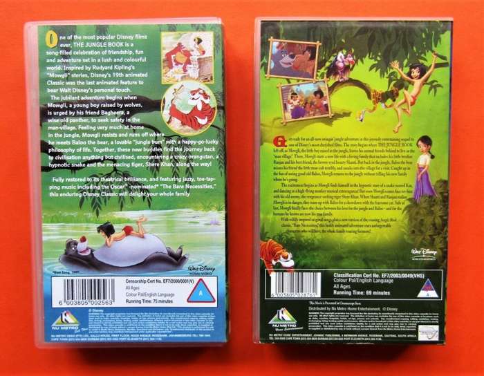 The Jungle Book 1 and 2 - Walt Disney - VHS Tapes