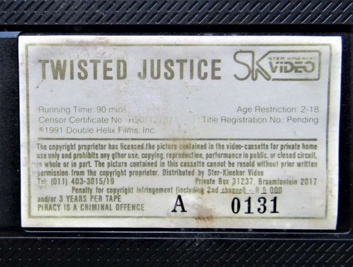 Twisted Justice - David Heavener - Action VHS Tape (1991)