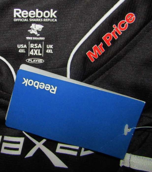 The Sharks Reebok Rugby Jersey - New With Tags