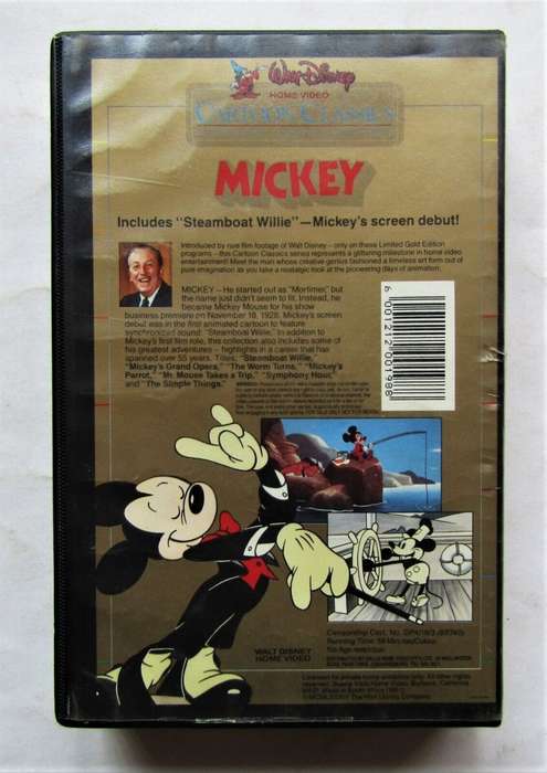 Mickey Cartoon Classics - Limited Gold Edition - Disney VHS Tape (1987)