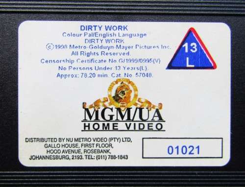 Dirty Work - Norm MacDonald - Comedy VHS Tape (1999)