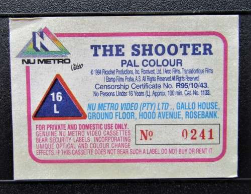 The Shooter - Dolph Lundgren - Action Movie VHS Tape (1995)