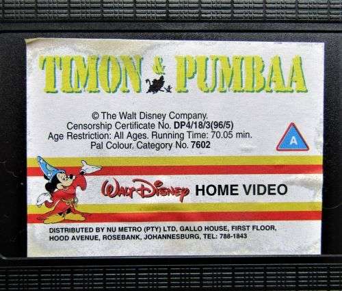 Around the World with Timon & Pumbaa - Disney VHS Tape (1996)