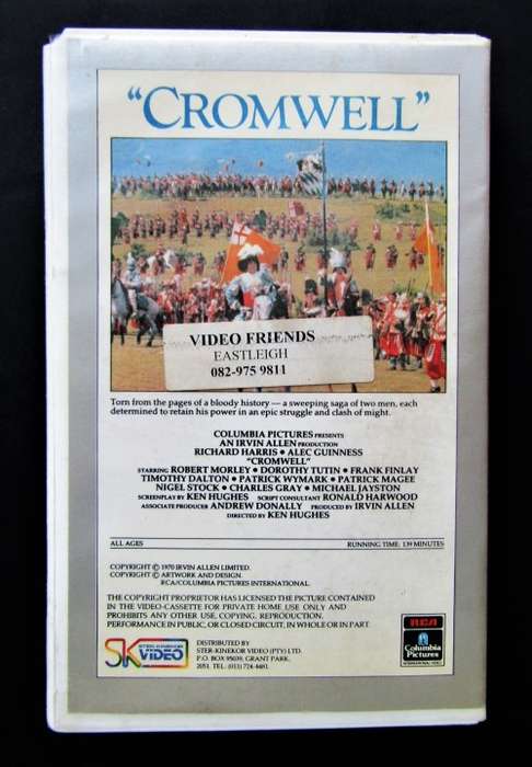 Cromwell - Richard Harris - VHS Video Tape (1985)