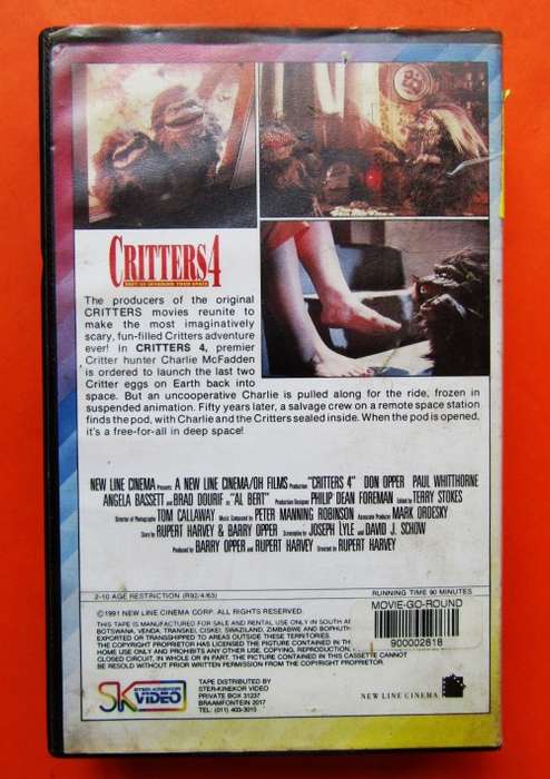 Critters 4 - Sci-Fi Horror VHS Tape (1991)