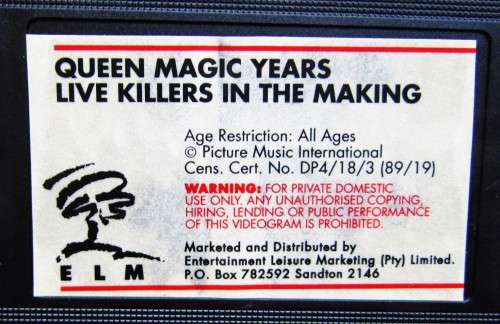 Queen - Magic Years - Music VHS Video Tape (1989)