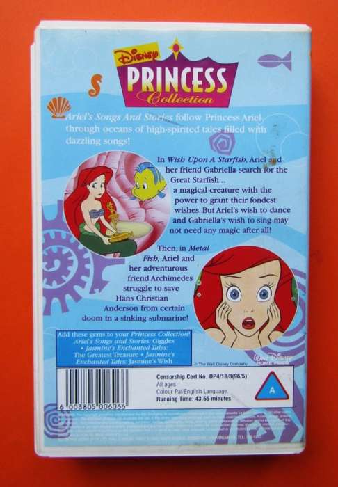 Ariel`s Songs & Stories - Wish Upon a Starfish - Disney VHS Tape (1996)