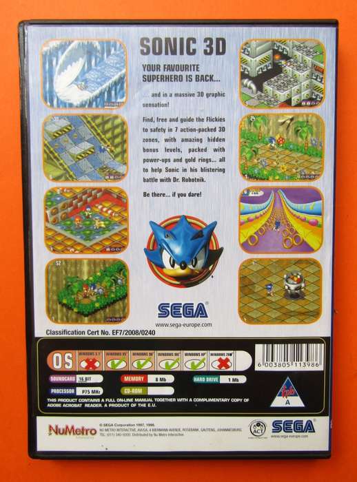 Sonic 3D: Flickies Island - Sega PC Game