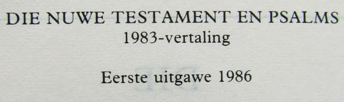 1986 SADF Afrikaans Pocket Bible