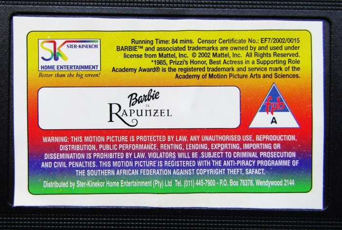 Barbie as Rapunzel - VHS Video Tape (2002)