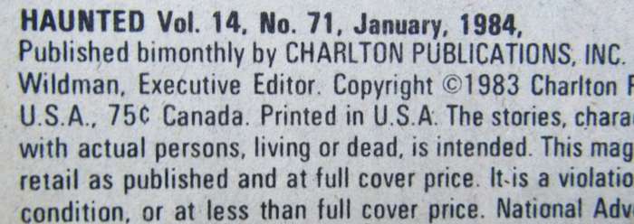 1984 Haunted #71 Comic Book