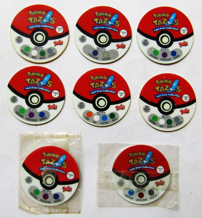 Lot of 8 Pokemon Last Ever Collection Tazos by Simba