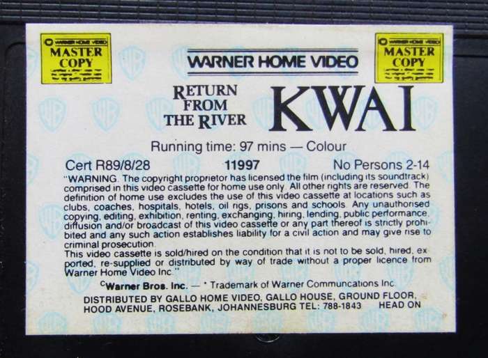 Return from the River Kwai - War Movie VHS Tape (1989)