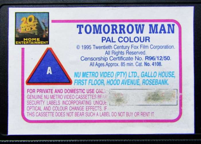 Tomorrow Man - Julian Sands - Movie VHS Tape (1996)