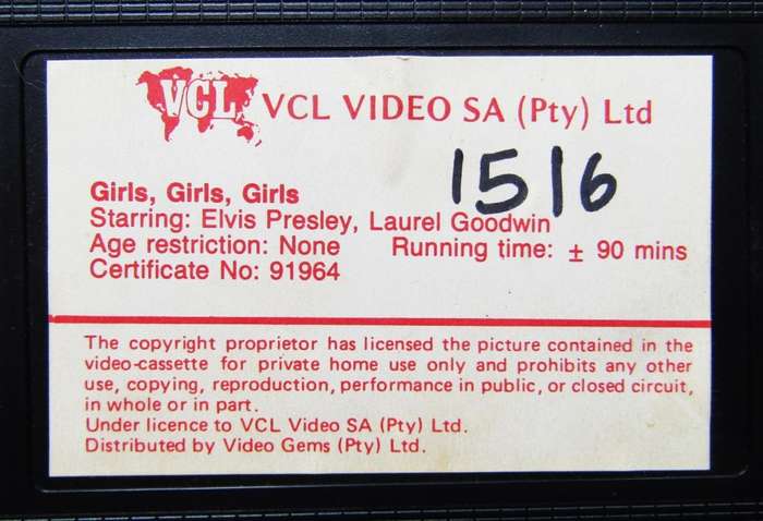 Girls, Girls, Girls - Elvis Presley - Movie VHS Tape
