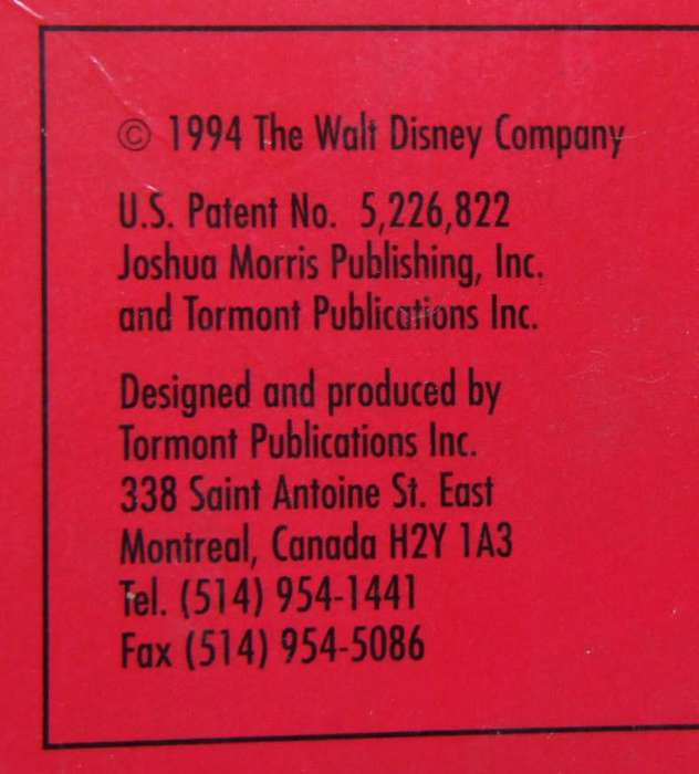 1994 Disney Giant Game Board Book