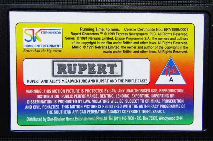Rupert - Volume 2 - VHS Video Tape (1999)