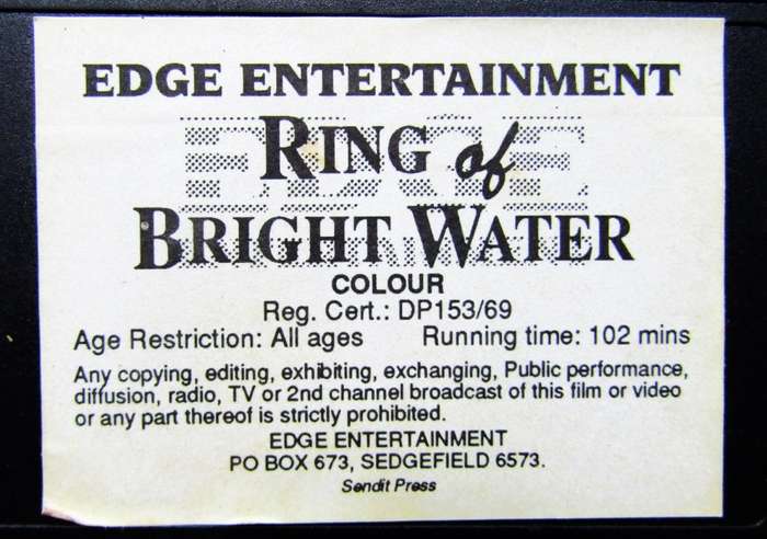 Ring of Bright Water - Bill Travers - Movie VHS Tape