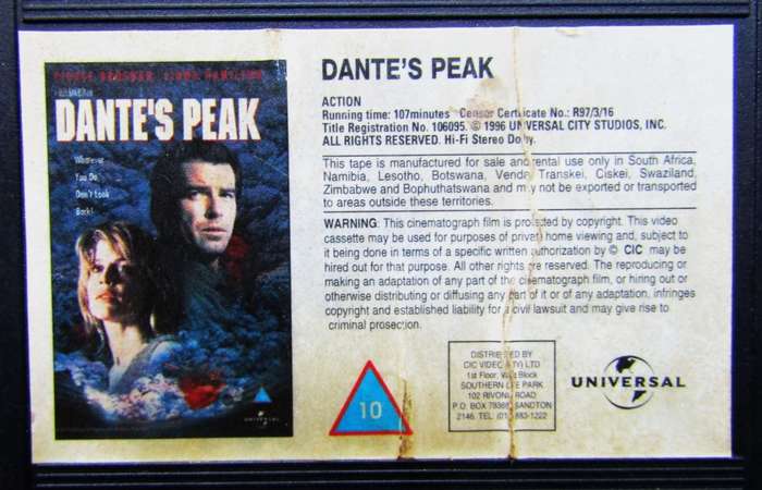 Dante`s Peak - Pierce Brosnan - Movie VHS Tape (1997)