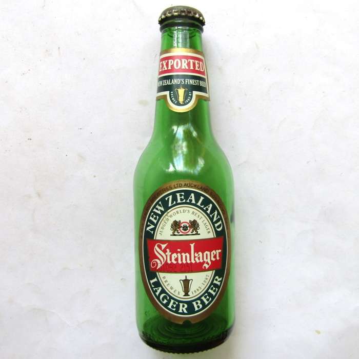 Old New Zealand Steinlager Beer Bottle with Cap