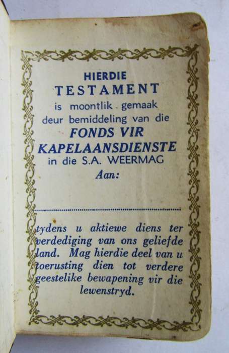 1977 SADF Afrikaans Pocket Bible