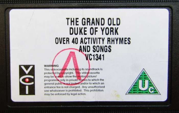 The Grand Old Duke of York - Children`s VHS Video Tape (1994)