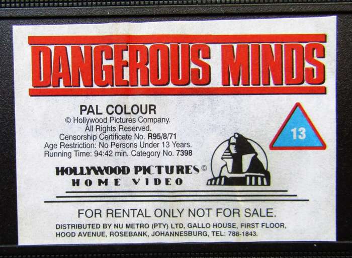 Dangerous Minds - Michelle Pfeiffer - Movie VHS Tape (1995)