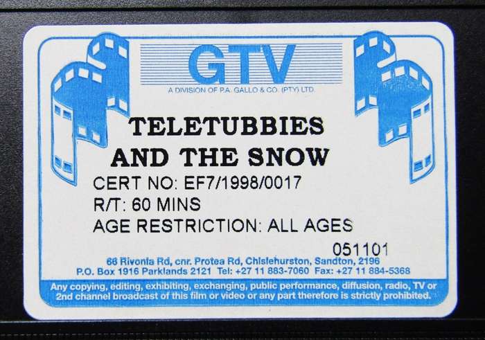 Teletubbies and the Snow - VHS Video Tape (1998)