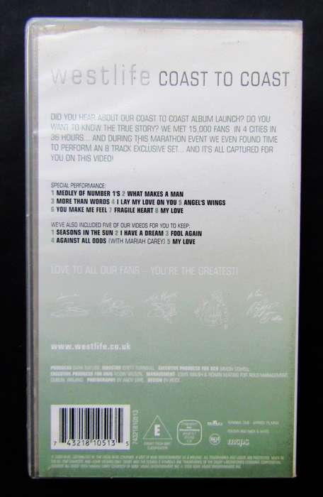 Westlife - Coast to Coast - VHS Video Tape (2000)
