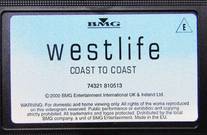 Westlife - Coast to Coast - VHS Video Tape (2000)