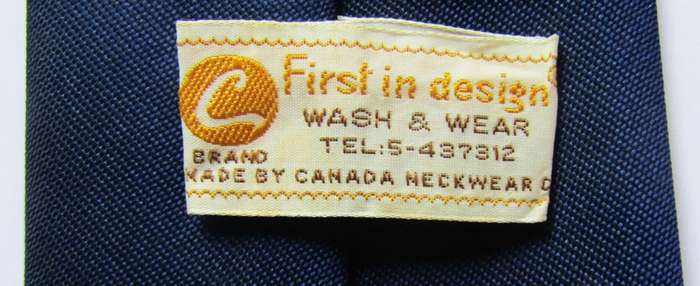 Old Made in Canada PS HK Insignia Neck Tie