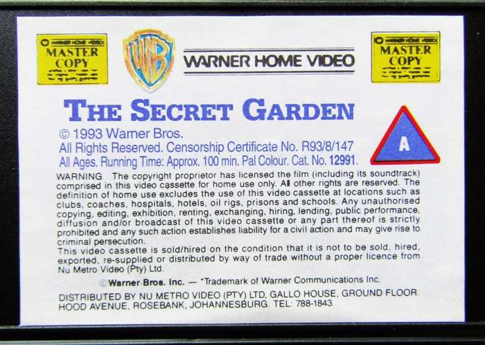 The Secret Garden - Movie VHS Tape (1993)
