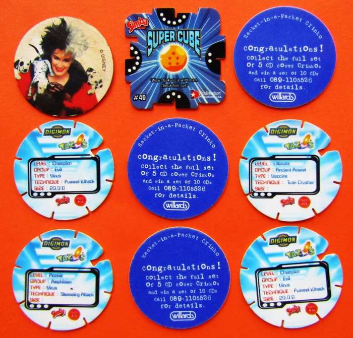 Lot of 9 Assorted Tazos