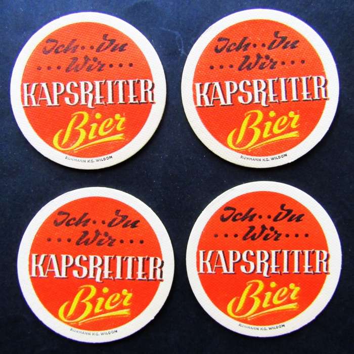 4 Old Austrian Kapsreiter Beer Coasters