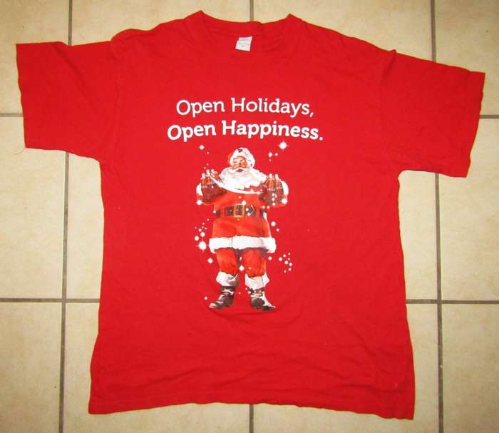 Old Coca Cola Holidays Santa Claus Shirt
