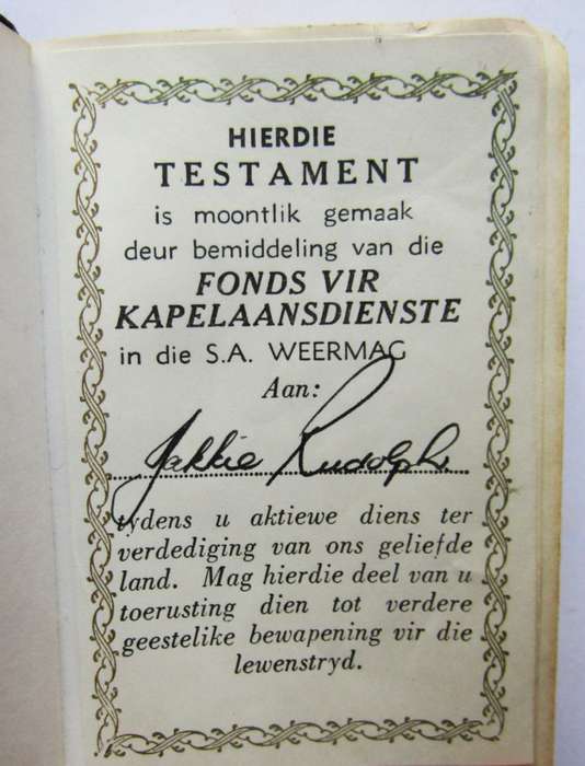1975 SADF Afrikaans Pocket Bible