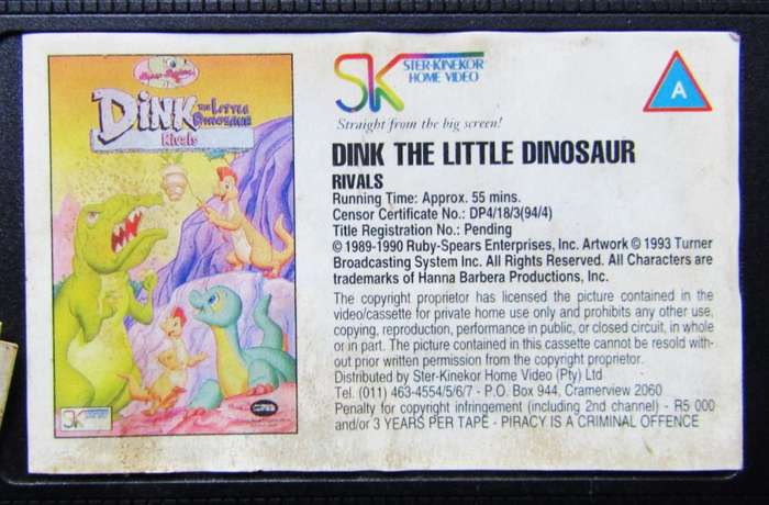 Dink the Little Dinosaur - TV Series VHS Tape (1994)