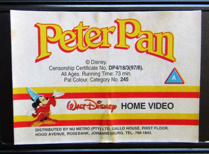 Peter Pan - Disney VHS Tape (1997)