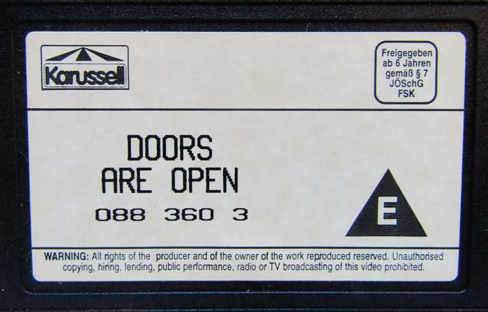 The Doors - Are Open - VHS Video Tape
