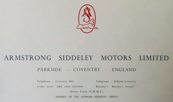 1950 British Armstrong Siddeley Motors Brochure
