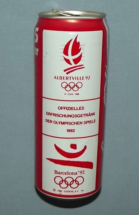 German Coca Cola 1992 Olympic Games Albertville Coke Can