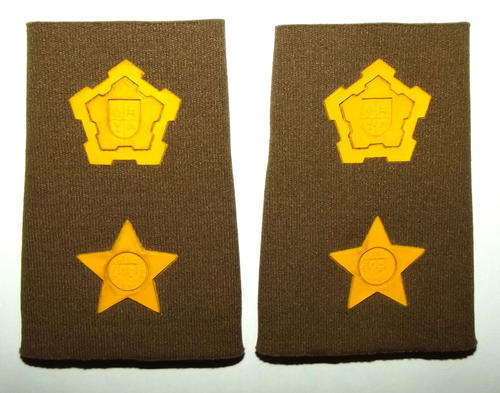 SADF Army Commandant Field Dress Nutria Rubber Shoulder Rank Pair