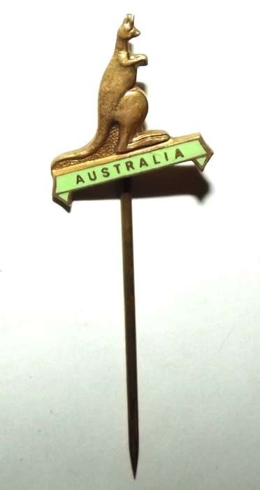 Old 1960's Australia Wallabies Rugby Metal Lapel Pin Badge